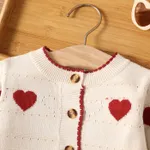 2pcs Baby Girl Sweet Heart-shaped Long Sleeve Skirt Set  image 4