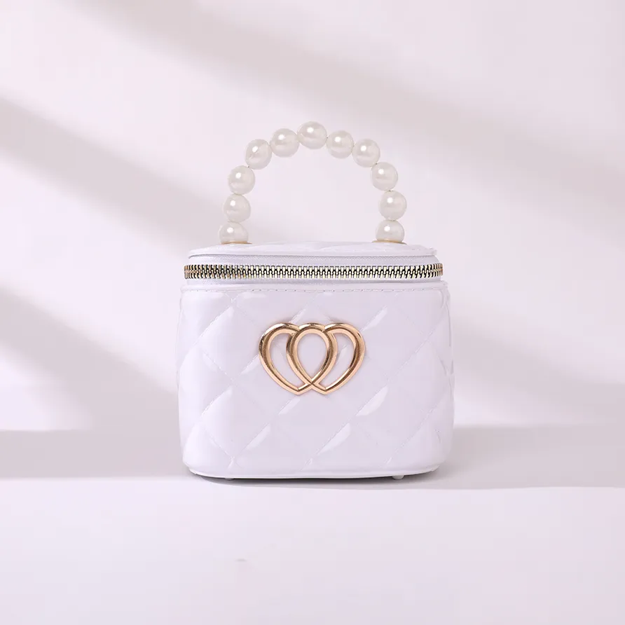 Toddler/Kid Elegant Bucket Bag, PVC Material, Classic Diamond Grid Pattern Printing for Girl  image 2