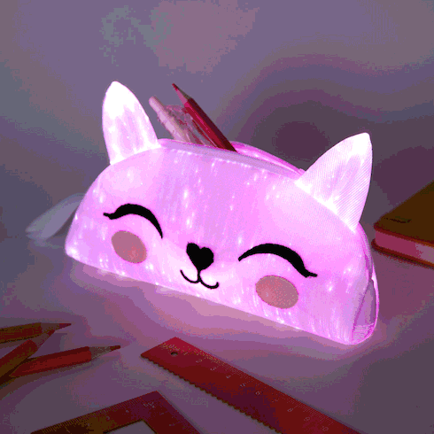 Go-Glow Light Up Pencil Case with Cat Pattern Including Controller (Battery Inside) undefined big image 2