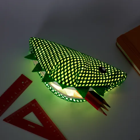 Go-Glow Light Up Pencil Case with Dinosaur Pattern Including Controller (Battery Inside) Green big image 5