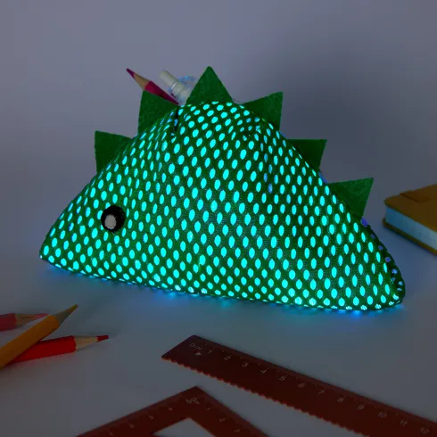 Go-Glow Light Up Pencil Case with Dinosaur Pattern Including Controller (Battery Inside) Green big image 4