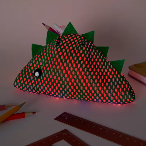 Go-Glow Light Up Pencil Case with Dinosaur Pattern Including Controller (Battery Inside) Green big image 6