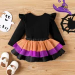 2PCS Baby Girl Childlike  Halloween Costume Flutter Sleeve Dress Set   image 3