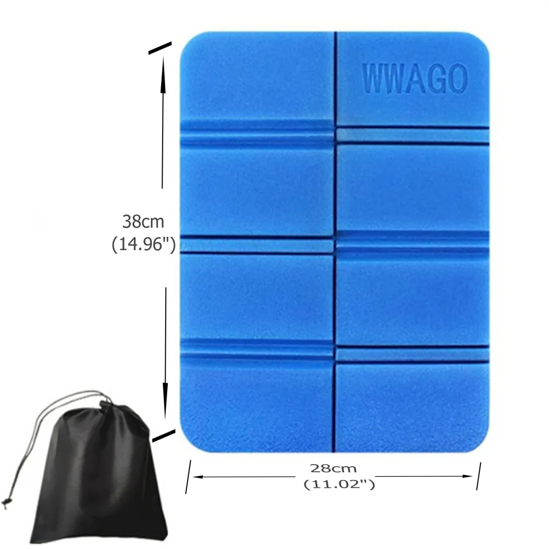 Outdoor Foldable Cushion for Camping, Hiking, and Picnic - Portable with Bonus Storage Bag Blue big image 1