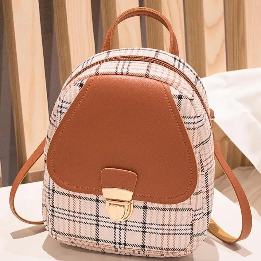 Crianças / Toddler Casual Moda Colorblock Mochila Clássica para Menina Castanho