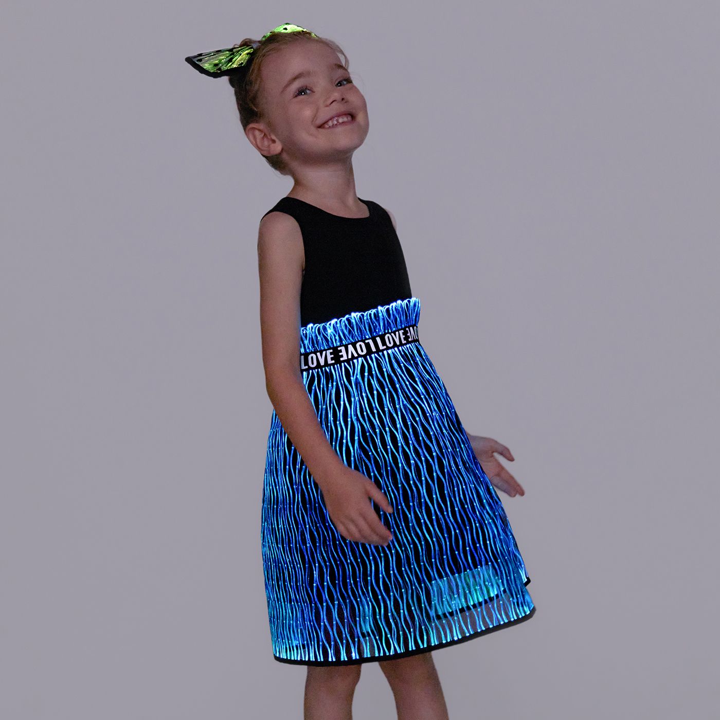 

Go-Glow Illuminating Kid Dress with Light Up Skirt Including Controller (Battery Inside)