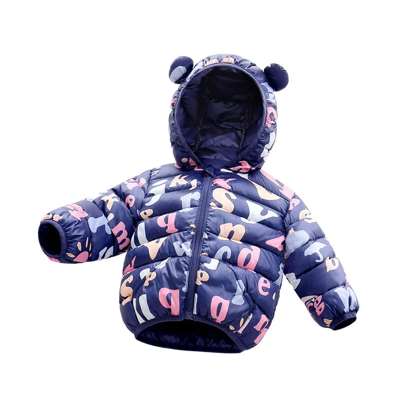 Kid Boy/Girl Hooded Letter Pattern Coat big image 6