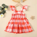 Baby Girl Plaid Flutter-sleeve Dress  image 2