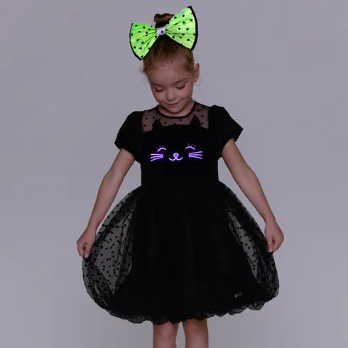 Go-Glow Illuminating Toddler Dress with Light Up Cat Pattern Including Controller (Battery Inside) Black big image 5