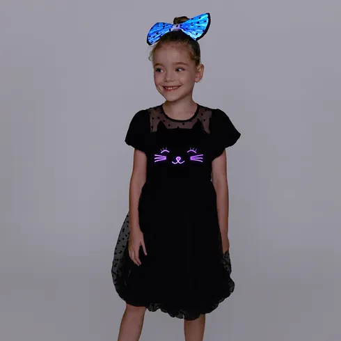Go-Glow Illuminating Toddler Dress with Light Up Cat Pattern Including Controller (Battery Inside) Black big image 6