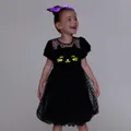 Go-Glow Illuminating Toddler Dress with Light Up Cat Pattern Including Controller (Battery Inside) Black image 2