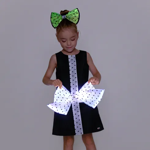 Go-Glow Illuminating Kid Black Dress with Light Up Removable Bowkont Including Controller (Battery Inside) BlackandWhite big image 7