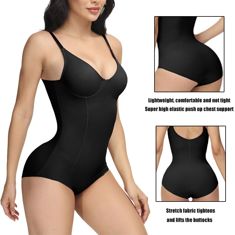 

Seamless Bodysuit with Detachable Straps, Push-up Bust, Tummy Control, and Butt Lifting