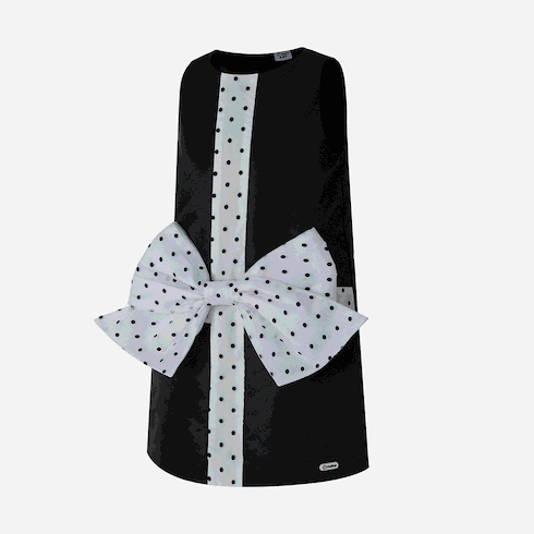 Go-Glow Illuminating Kid Black Dress with Light Up Removable Bowkont Including Controller (Battery Inside) BlackandWhite big image 13