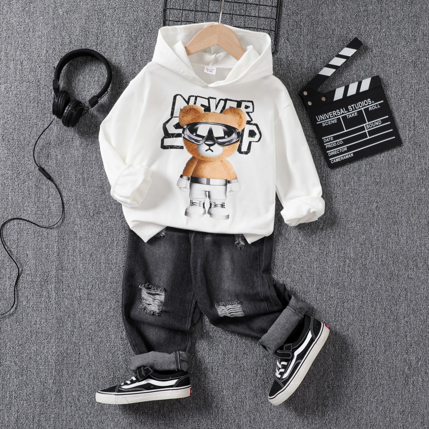 

2pcs Toddler/Kid Boy Avant-garde Animal Bear Pattern Set