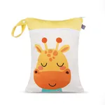 Cute Double-Zipper Waterproof Bag for Storing Baby's Diapers Pale Yellow