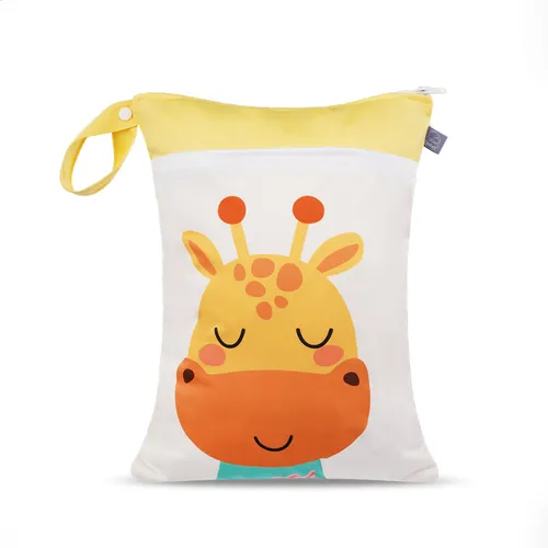 Cute Double-Zipper Waterproof Bag for Storing Baby's Diapers