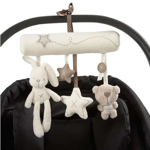 Musical Rabbit Plush Stroller/Crib Hanging Toy for Babies
