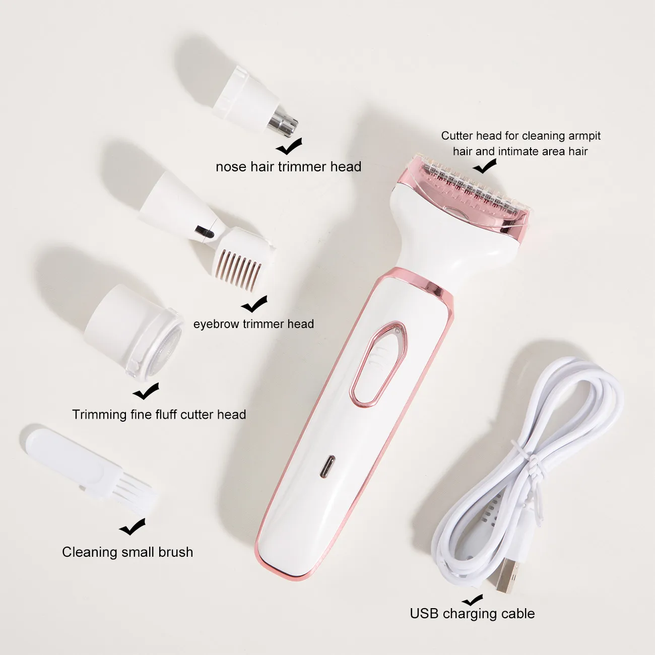 New 4-in-1 Women's Shaver With USB Charging