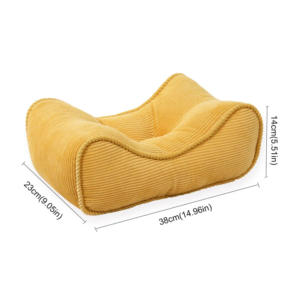 Velvet PP Cotton Waist Pillow - Comfortable and Supportive for Office, Car, or Pregnancy Yellow big image 1