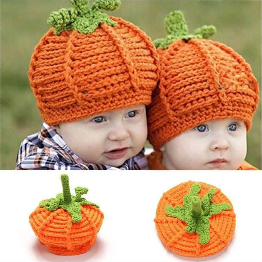 Baby/toddler childlike Halloween Pumpkin Hand Knitted Hat  big image 3