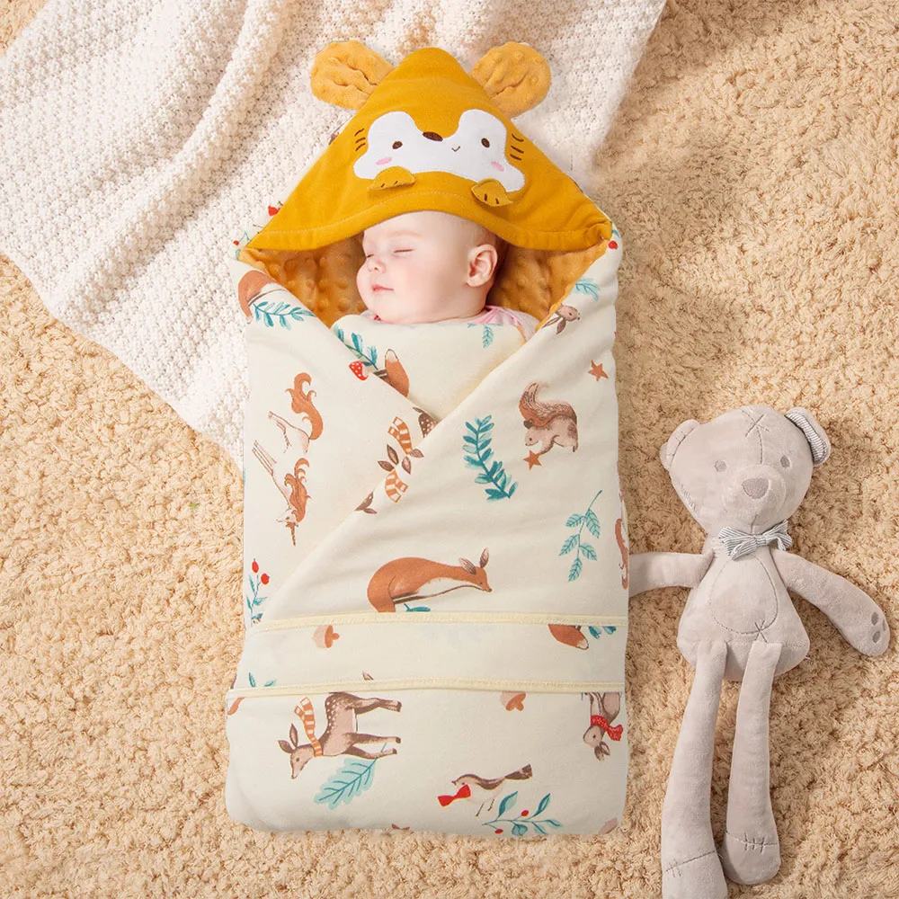Baby Double-Sided Dot Flannel Swaddle Blanket  Color-A image 2