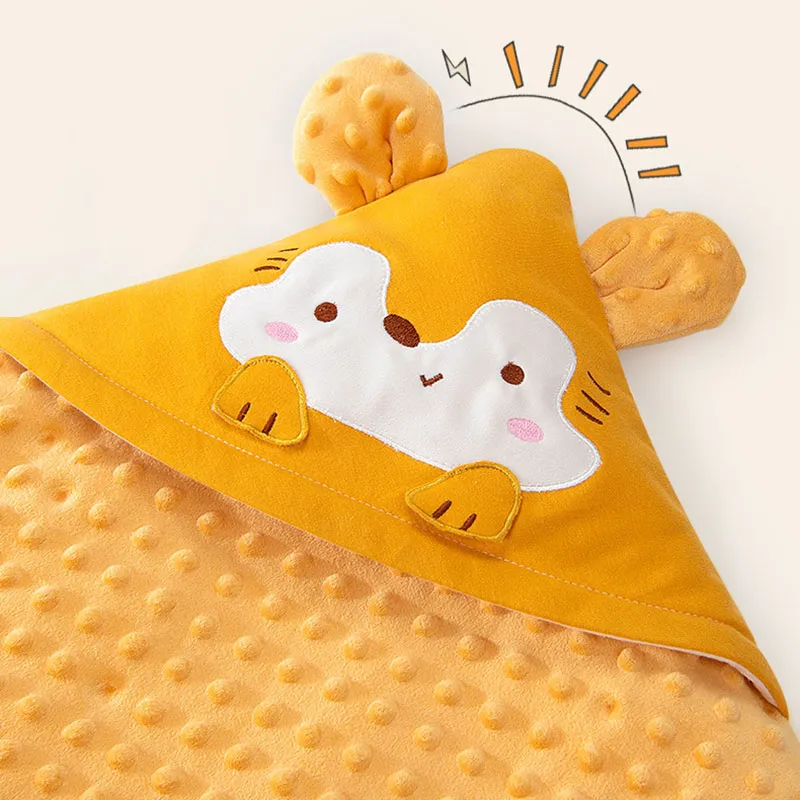 Baby Double-Sided Dot Flannel Swaddle Blanket  Color-A image 3
