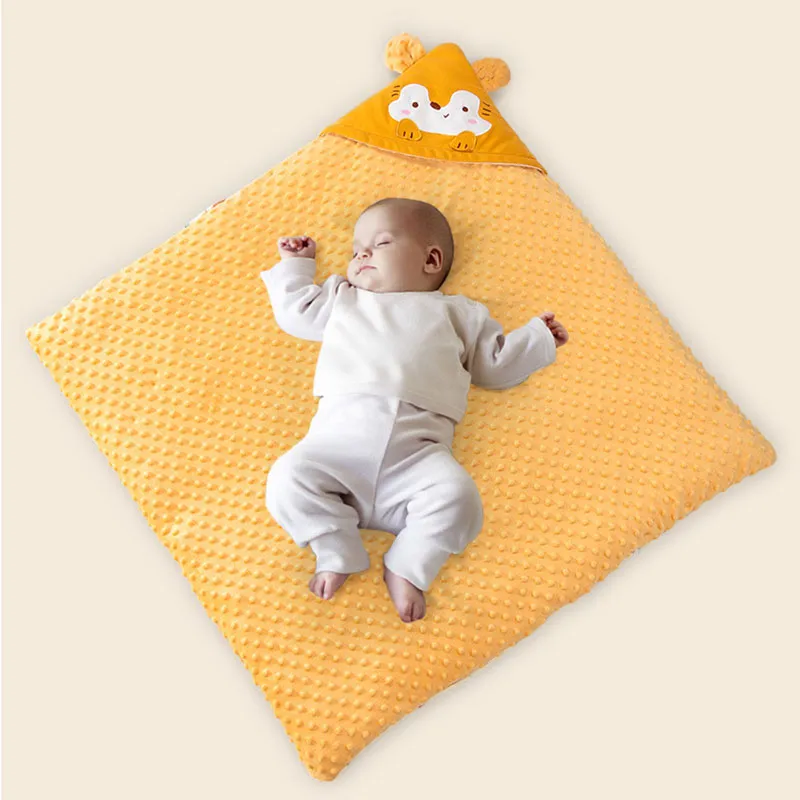 Baby Double-Sided Dot Flannel Swaddle Blanket  Color-A image 5