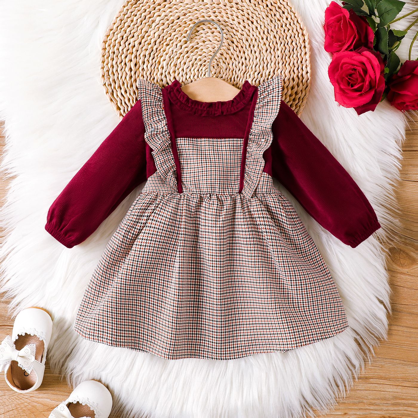 DORCHIS Baby Girl Dress 2-3 Years - Woolen Frock, Peach-Orange, Handmade |  eBay