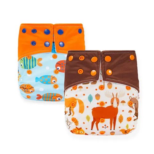 Washable Baby Cloth Diapers - Waterproof and Leakproof with Three-Layer Design for Comfortable Fit