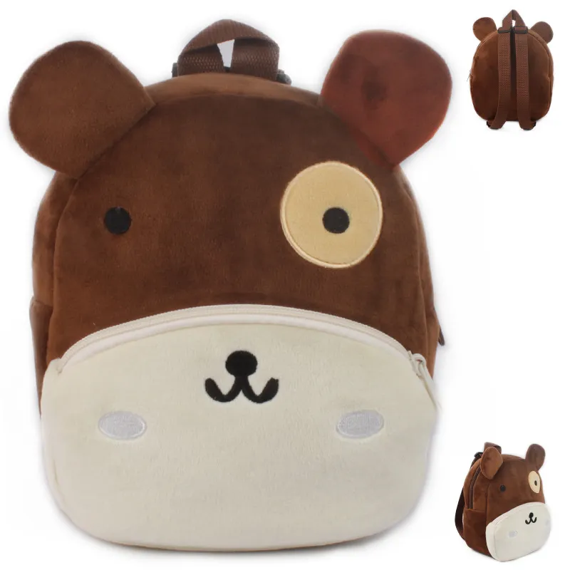 Crianças / crianças infantil desenhos animados sacos de forma animal para crianças Castanho