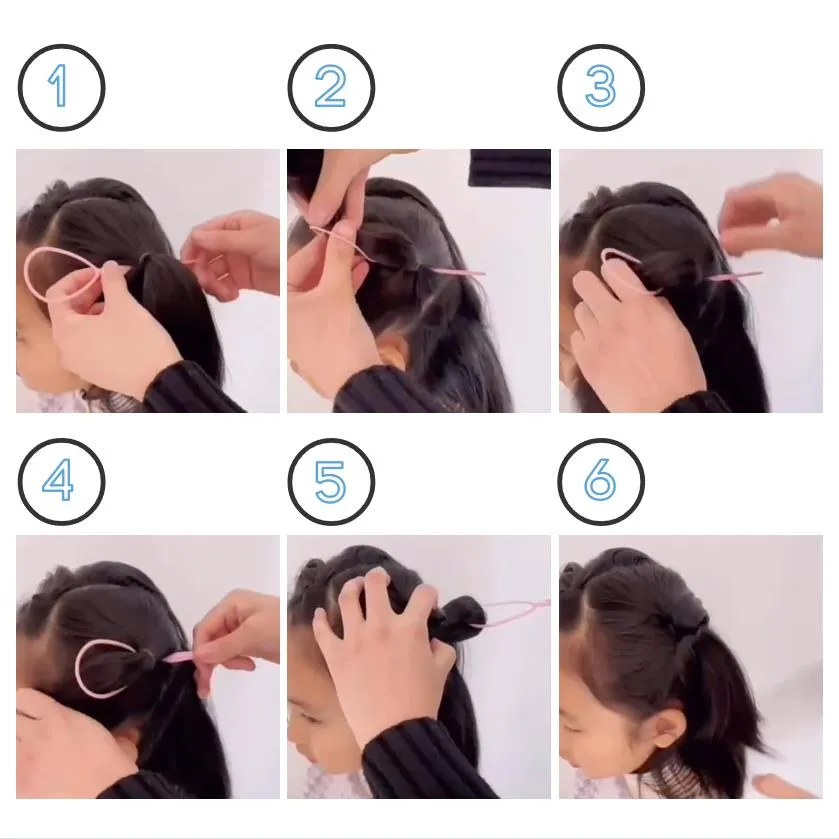 4-pack Kids/Toddler Hair Bun Maker for Girl Light Pink image 5