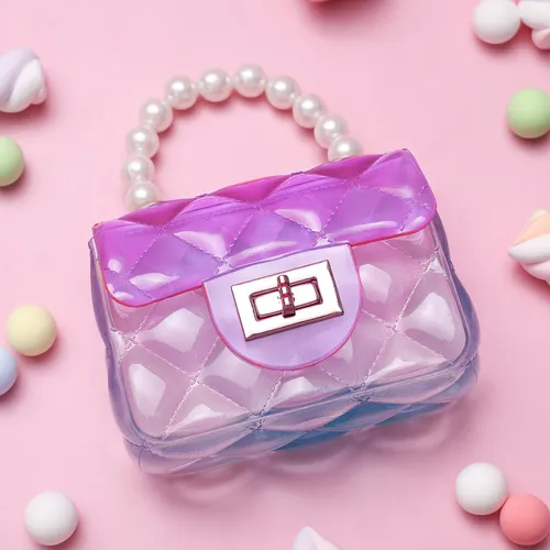 Una linda bolsa de gelatina transparente adecuada para niñas, tanto portátil como diagonal