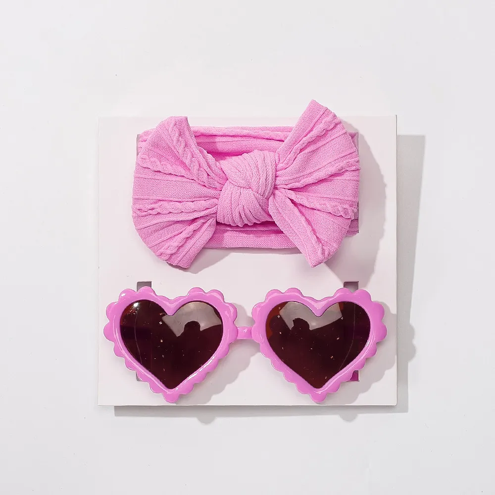 2-pack Baby/Toddler Sweet Headband and Sunglasses Accessories Sets  Hot Pink