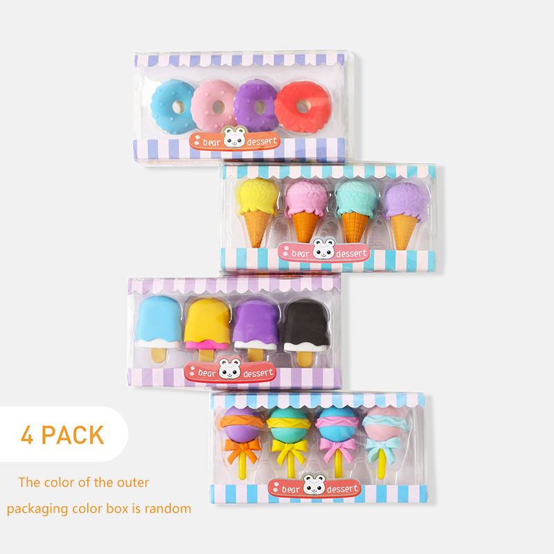 食物橡皮擦可愛 3d 甜甜圈甜點橡皮擦玩具禮物套裝兒童課堂獎勵學生文具用品