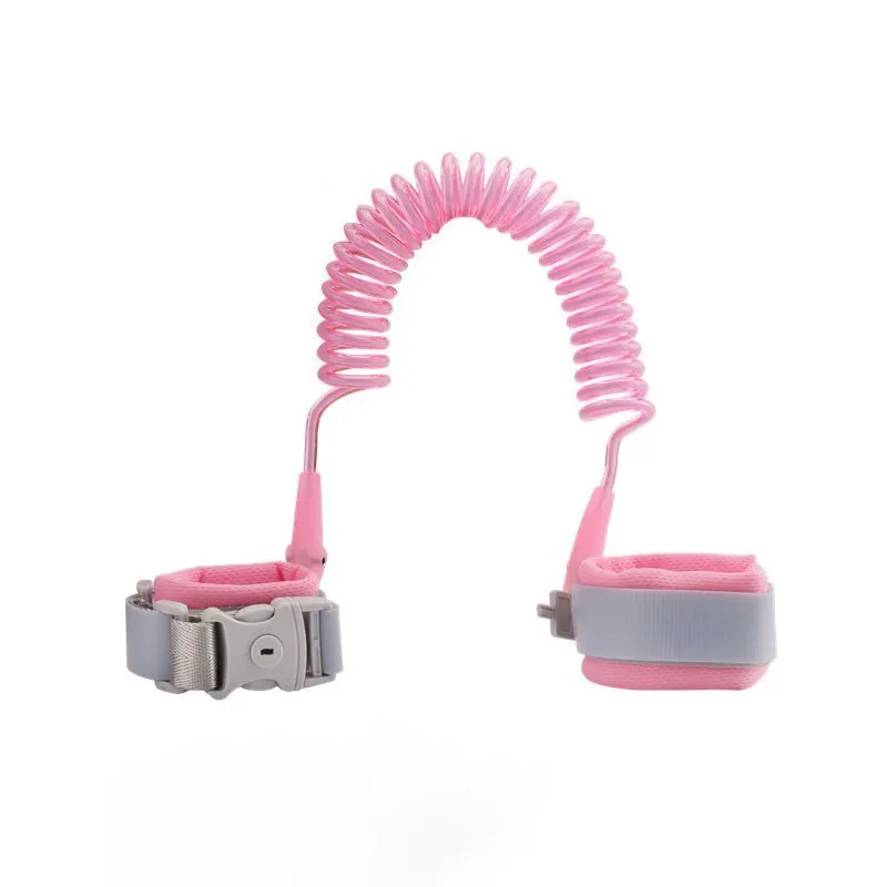 Child Anti-Lost Rope with One-to-One Key Lock and Adjustable Wristband  Pink big image 1