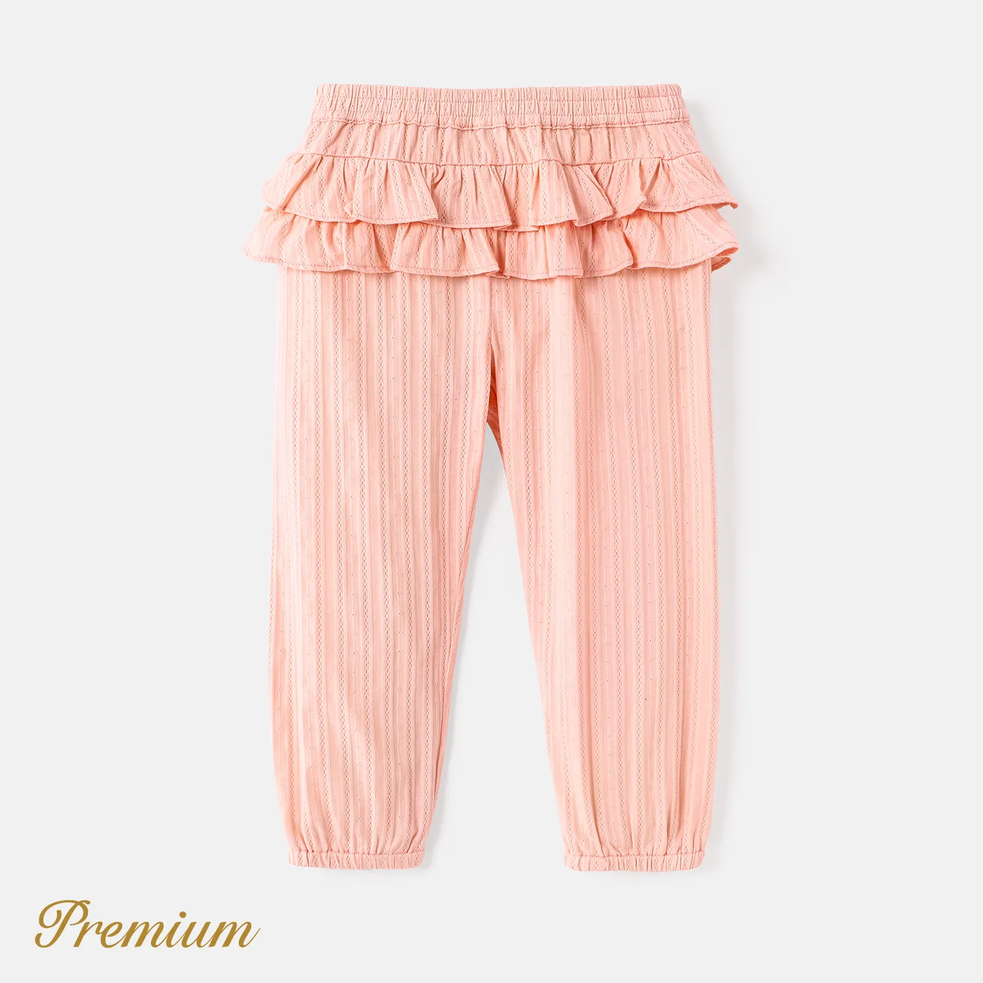 100% Coton Toddler Girl Ruffle Pantalon élastique