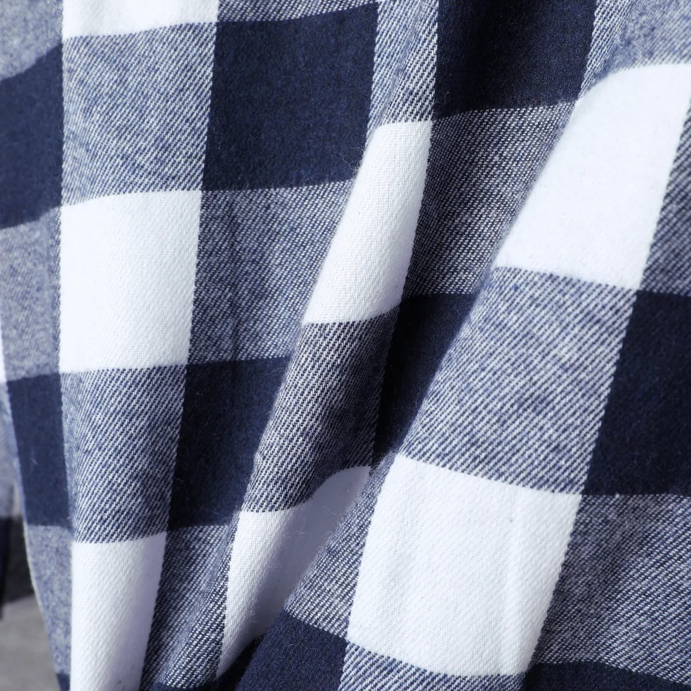 Kid Boy Casual Grid Hooded Top BlackandWhite image 5