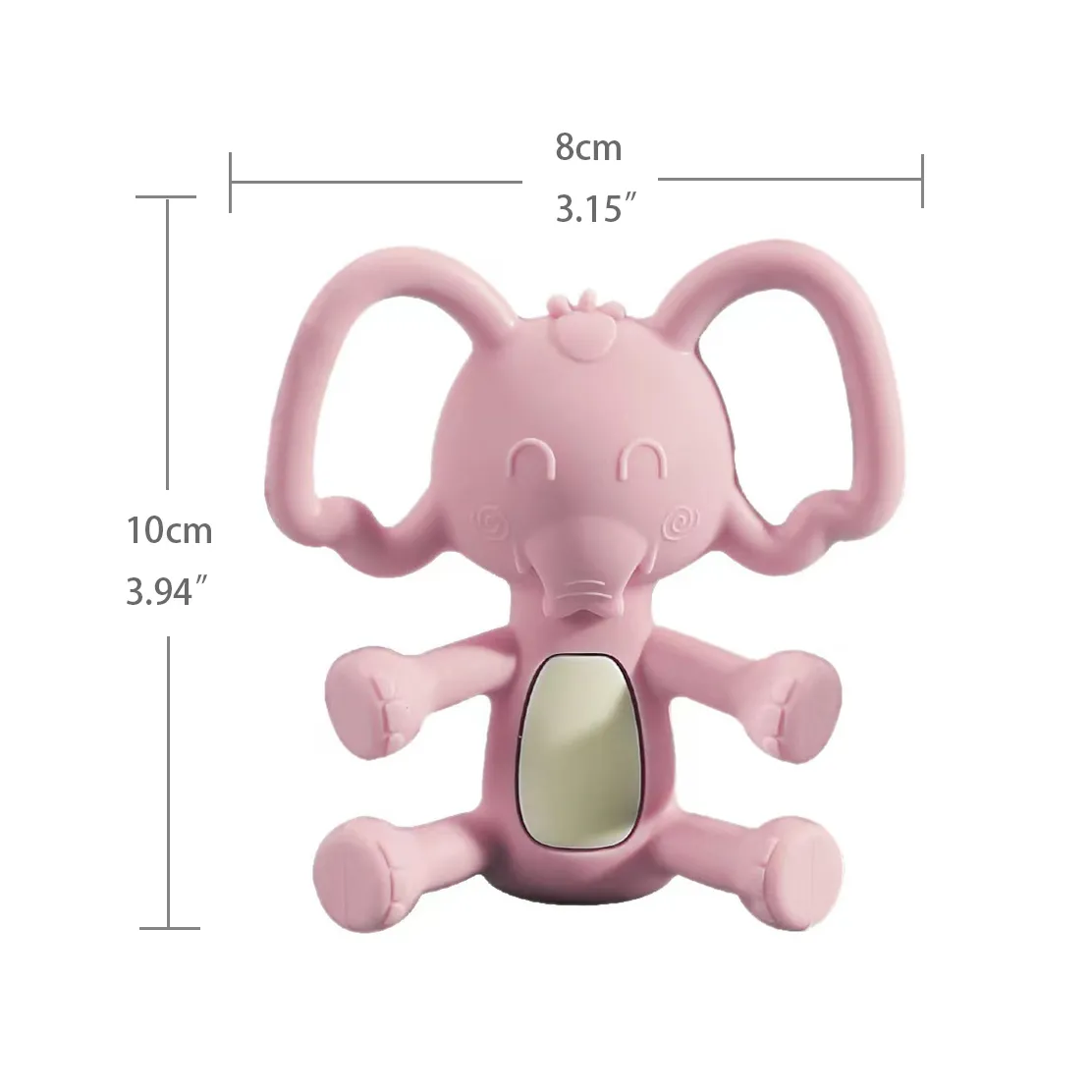 100% Food-Grade BPA-free Baby Elephant Silicone Teething Toy Light Pink image 3