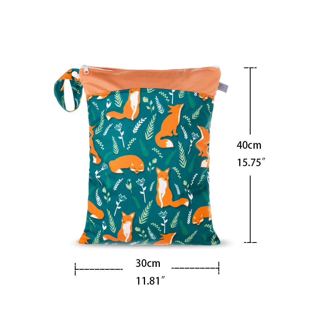 Baby Stroller Bedside Hanging Bag - Waterproof Cloth Diaper Wet/Dry Bag Dark Green image 6