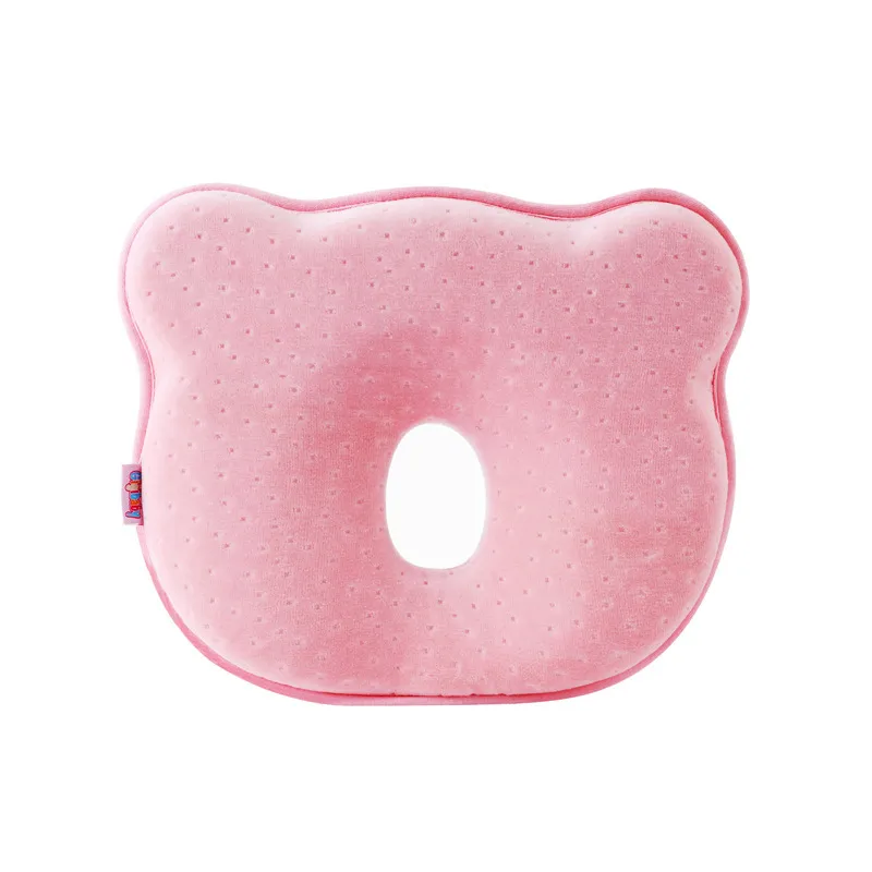 Infant Head Shaping Pillow With Memory Foam Core And Velvet Cover
