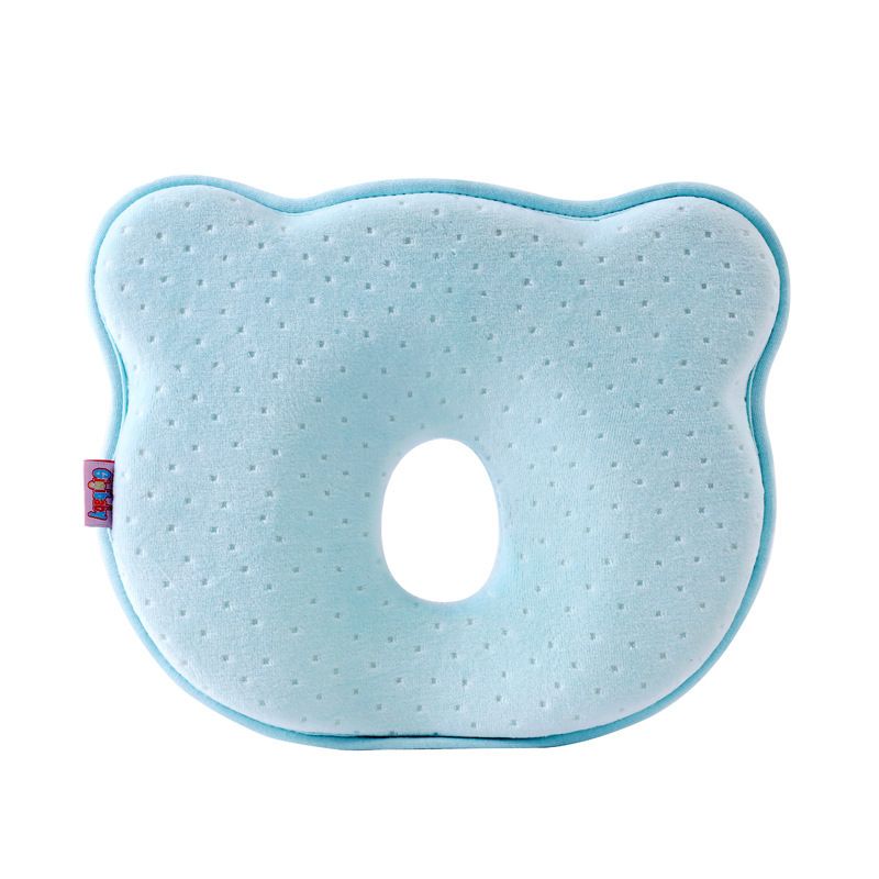 Infant Head Shaping Pillow With Memory Foam Core And Velvet Cover