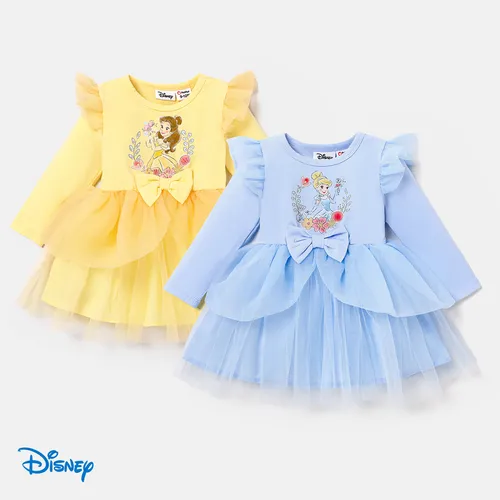 Disney Princess Baby Girl Character Print Long Sleeve Dress