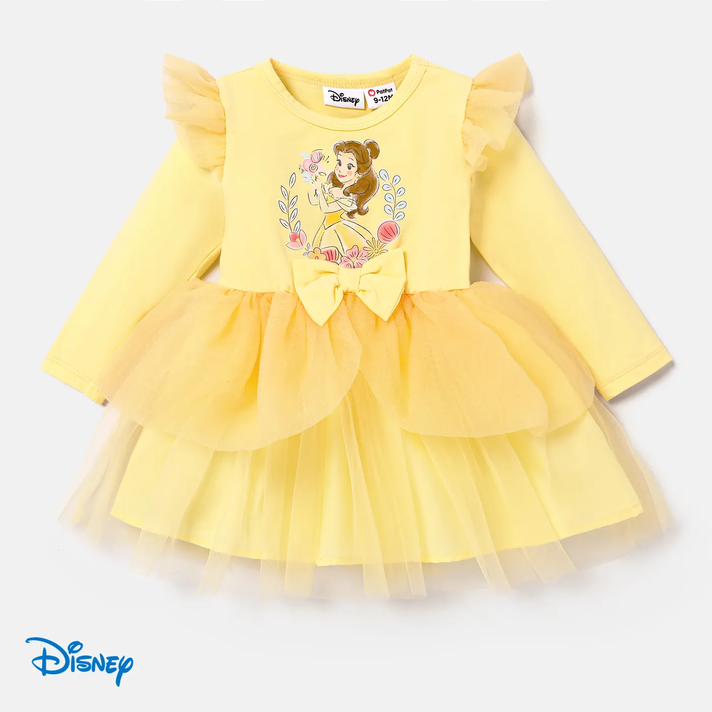 Disney Princess Baby Girl Character Print Long Sleeve Dress