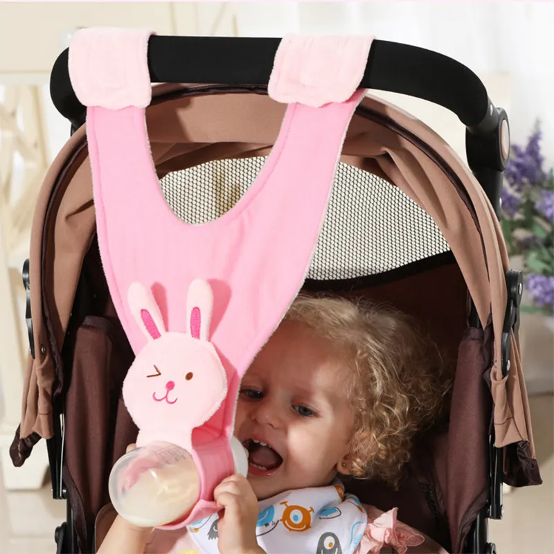 Hands-Free Baby Feeding Carriage Hanger with Magic Tape for Easy Installation and Disassembly