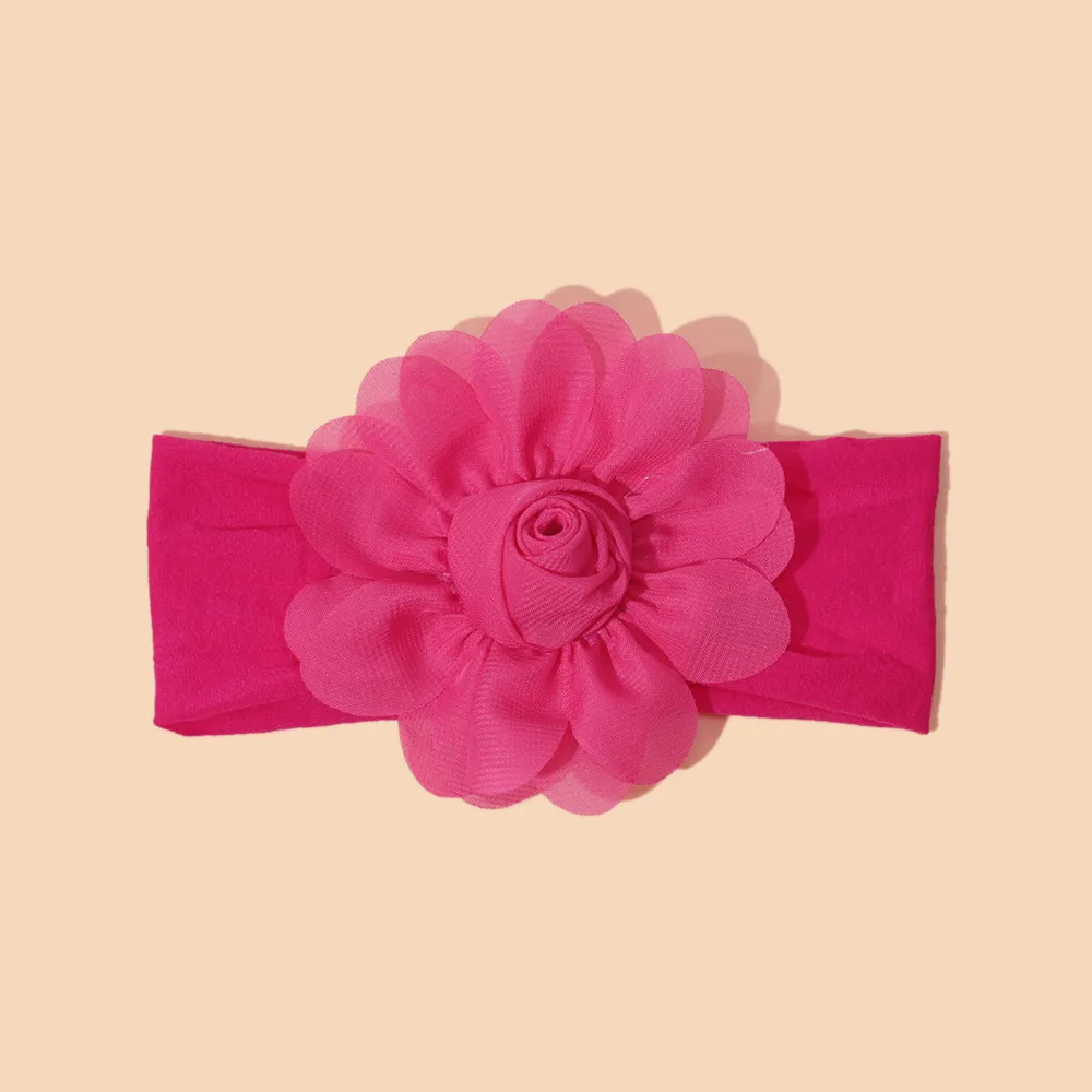 Toddler/baby sweet mesh flower headdress Hot Pink big image 1