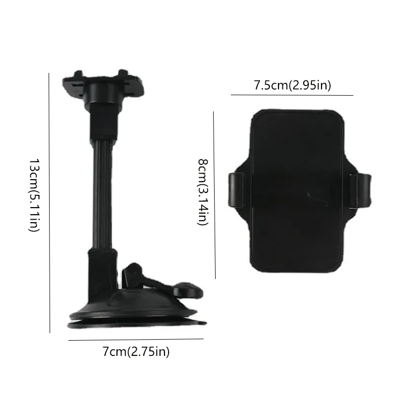 New 360-Degree Rotating Car Phone Mount for Dashboard Black big image 1