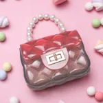 A cute transparent jelly bag suitable for girls, both portable and diagonal Red