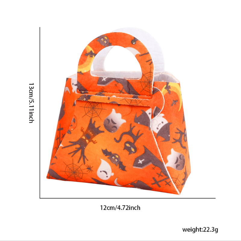 

Halloween Non-woven Pumpkin Candy Bag: Foldable and Portable Tote Bag with Ghostly Party Decorations