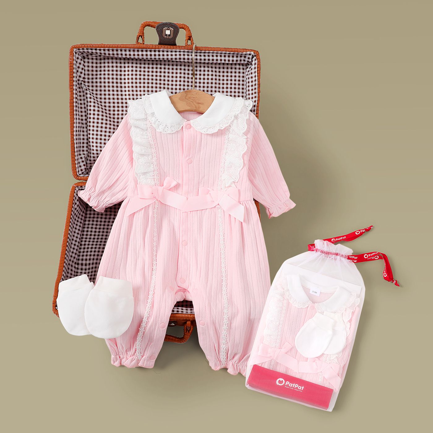Sweet Lace 2-Piece Cotton Babygirl Gift Set